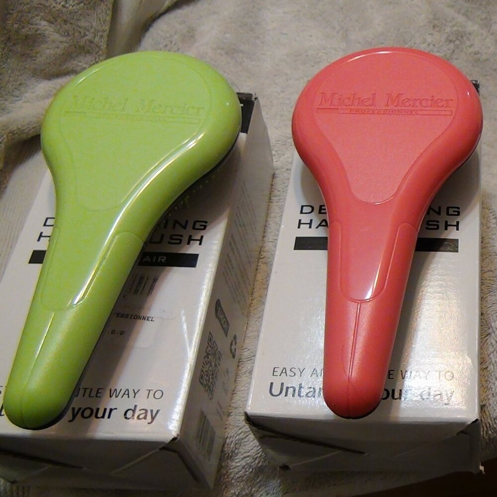 (2) Michel Mercier Professional Detangling Hair Brushes Thick, Normal, or Fine